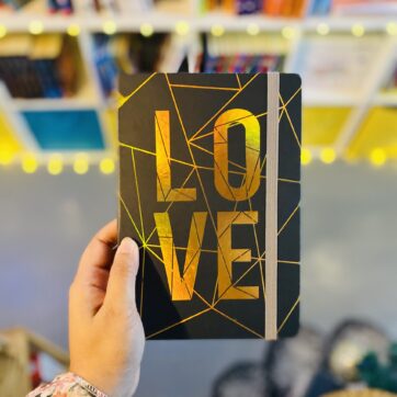 Black and Gold LOVE Geometric Printed Journal