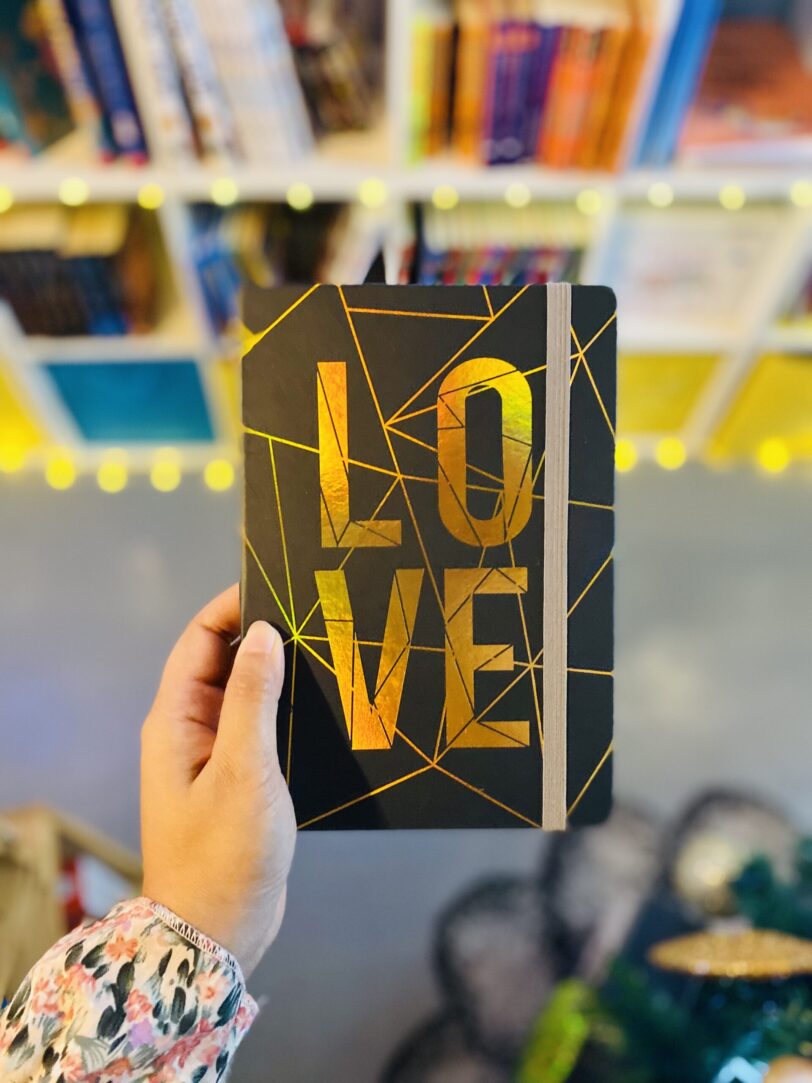 Black and Gold LOVE Geometric Printed Journal