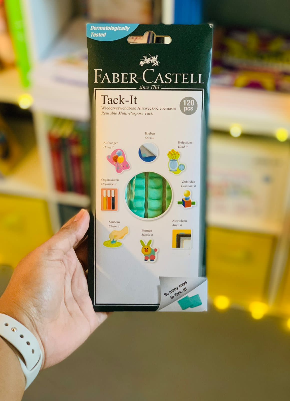 SG_B075QDRJWZ_US Faber-Castell Reusable Removable Adhesive Tacky Putty  White Tack, Poster & Multipurpose Wall Safe Sticky Tack (120 Pieces)