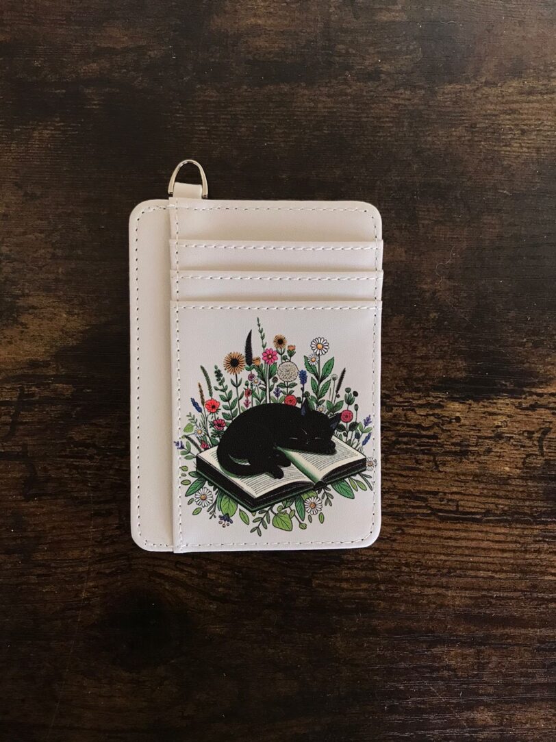 Wallet / Card Holder (Cat Sleeping In Book)