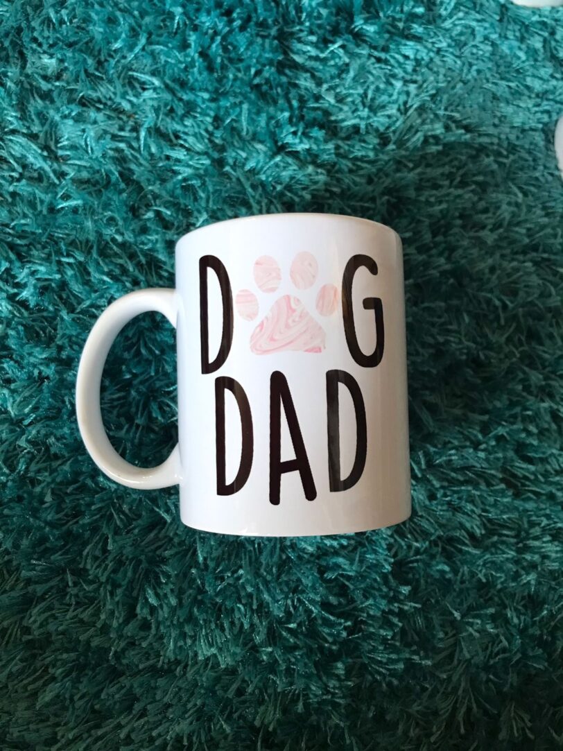 Dog Dad Pink Paw Print | Firefly Crafts and Creations