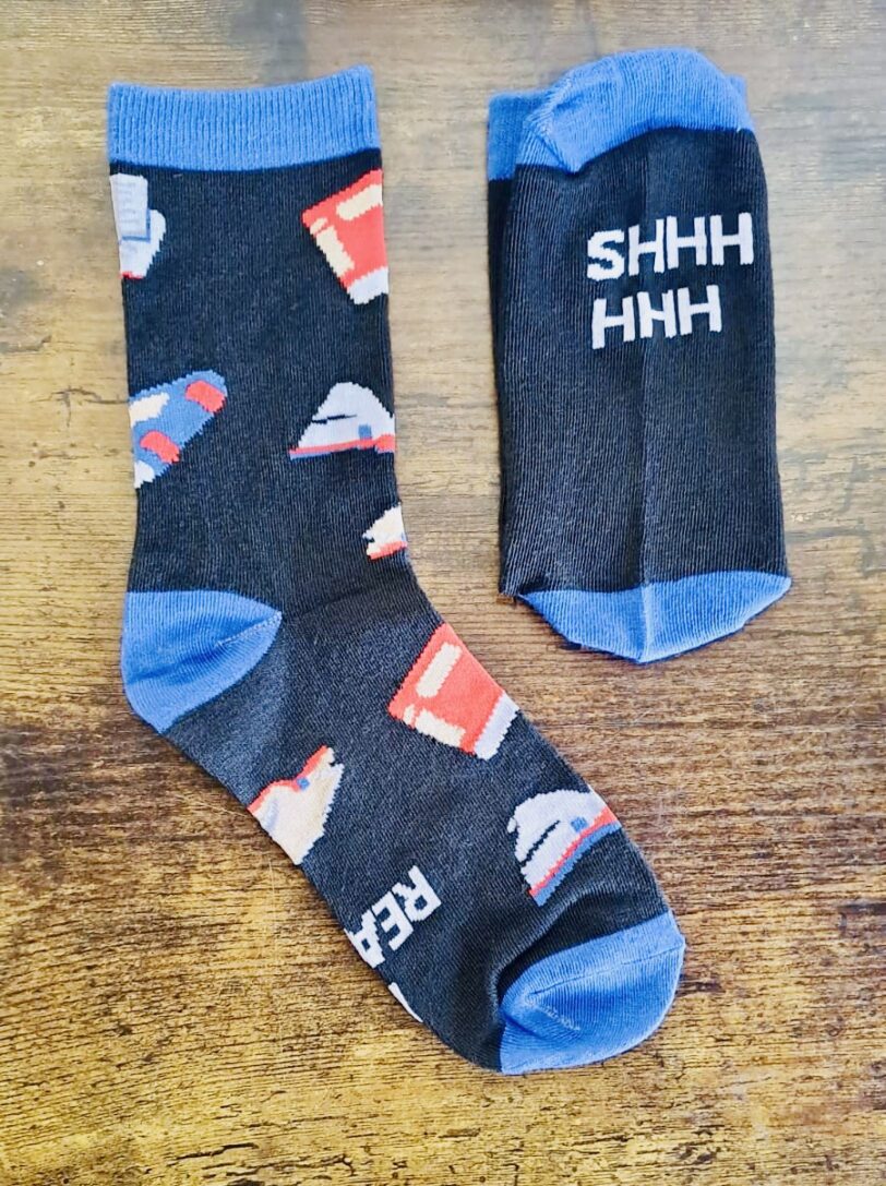 Shhhhhh I'm Reading - Bookish Socks (Blue) - Image 2