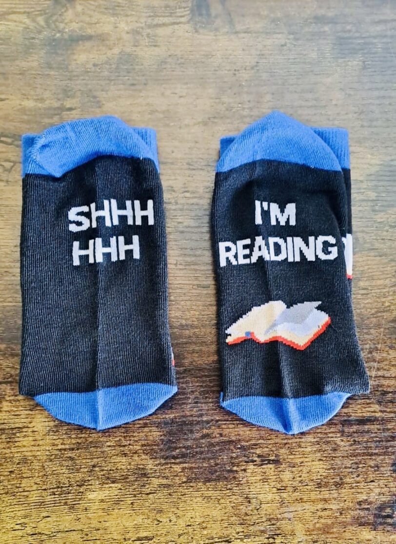 Shhhhhh I'm Reading - Bookish Socks (Blue)