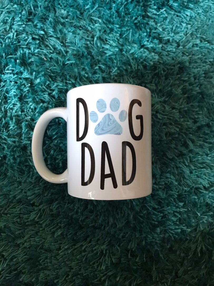 Dog Dad Blue Paw Print Mug | Firefly Crafts and Creations