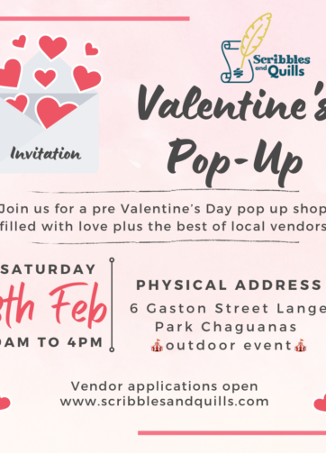 Valentine's Pop Up Sat 8th February 2025 $350