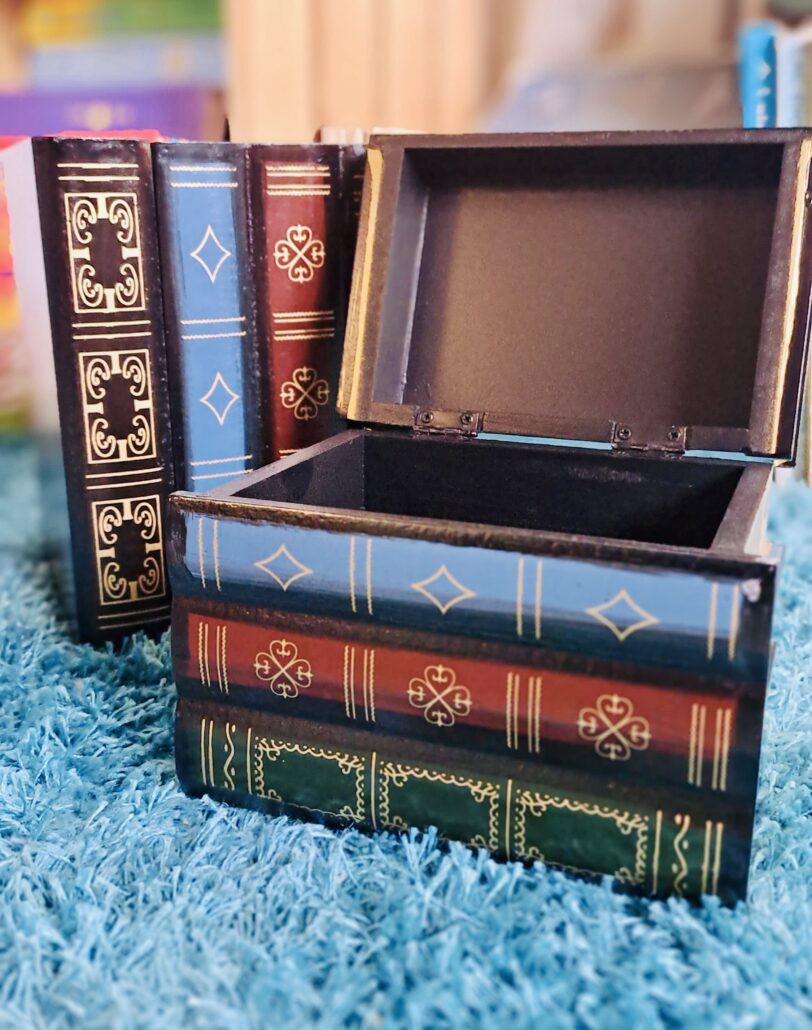 Vintage Book Stack Storage Box