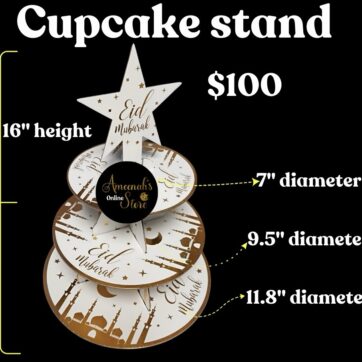 Eid Mubarak 3 Tier Cupcake Stand | Ameenah's Store