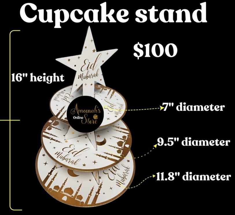 Eid Mubarak 3 Tier Cupcake Stand | Ameenah's Store