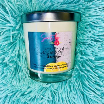 Sage, Sea Salt and Orange 8.5oz Candle | Blooms and Stems